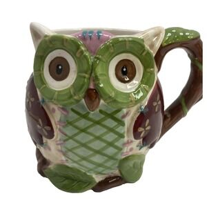 Pier1 Imports Olli The Owl Large 3D Hand-Painted Mug 16 oz‎ Coffee Mug Kitschy